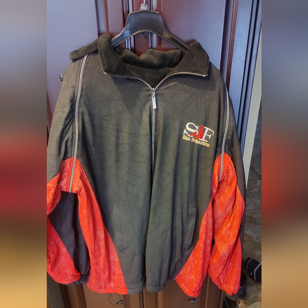4 XL Reversible San Fran Jacket Water Resistant and Plush Side. Zips into Vest